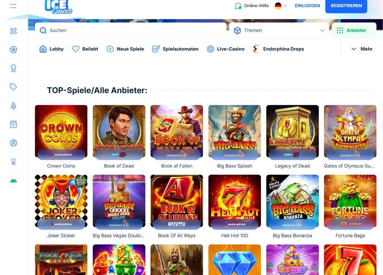 IceCasino Spielautomaten-Übersicht